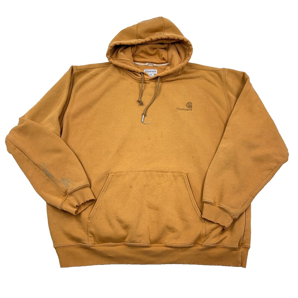Vintage Carhartt Hoodie Men XXL 2XL Brown Sweatshirt Distressed Grunge 90s K184
